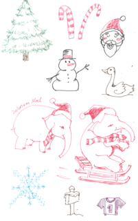 Color Christmas doodles